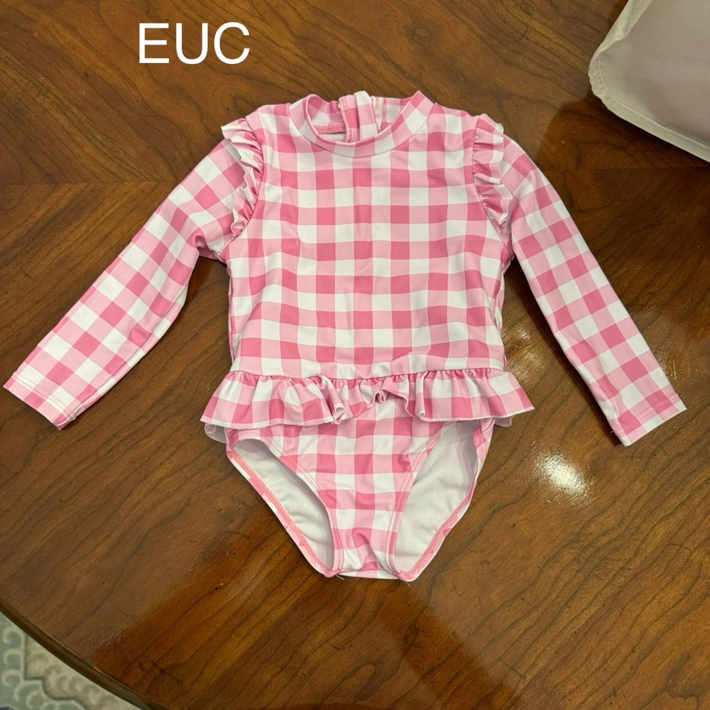 Pink Gingham one piece swimsuit